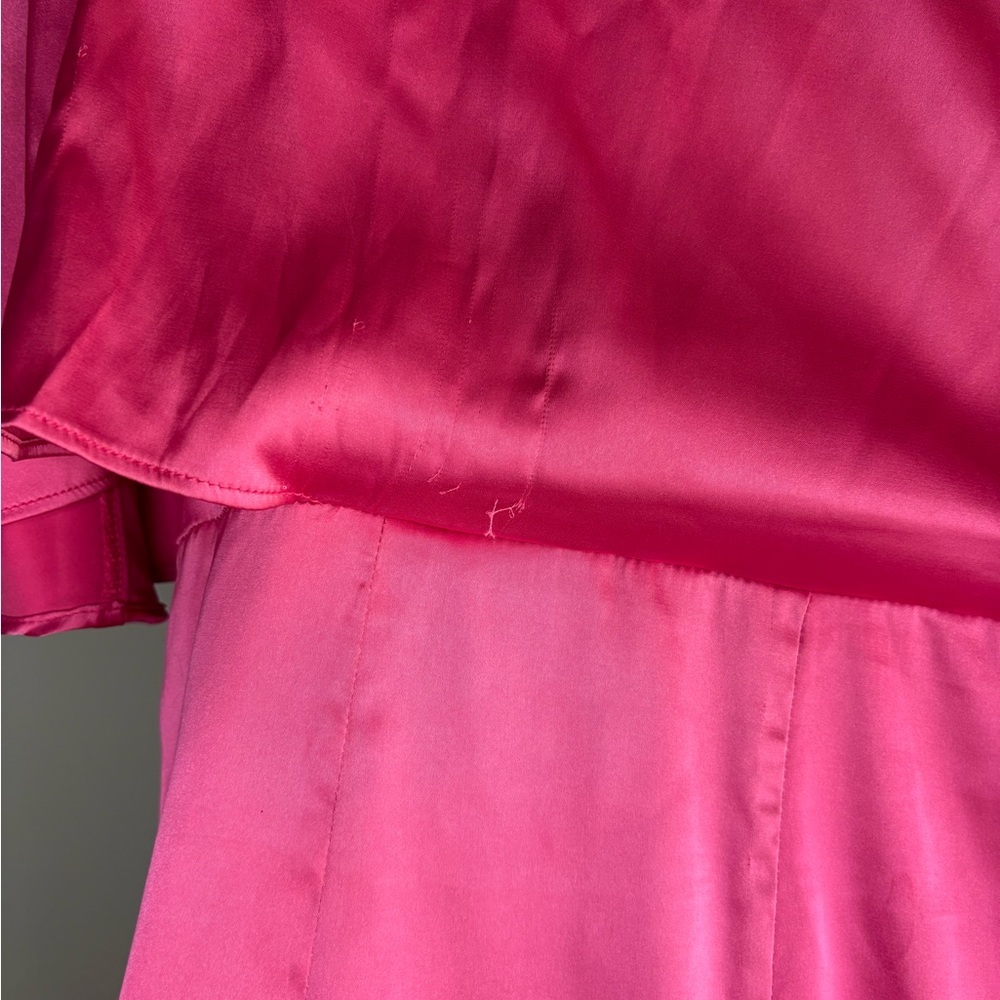 Anrabess One-Shoulder Fuchsia Satin Midi Dress sz M preloved - Picture 10 of 11
